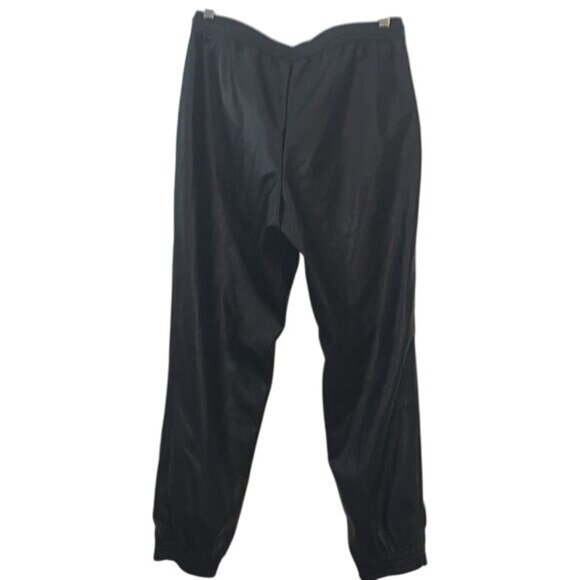 A New Day Black Faux Leather Joggers Size S Elastic Waist & Cuffs With Side Pock - Picture 8 of 11